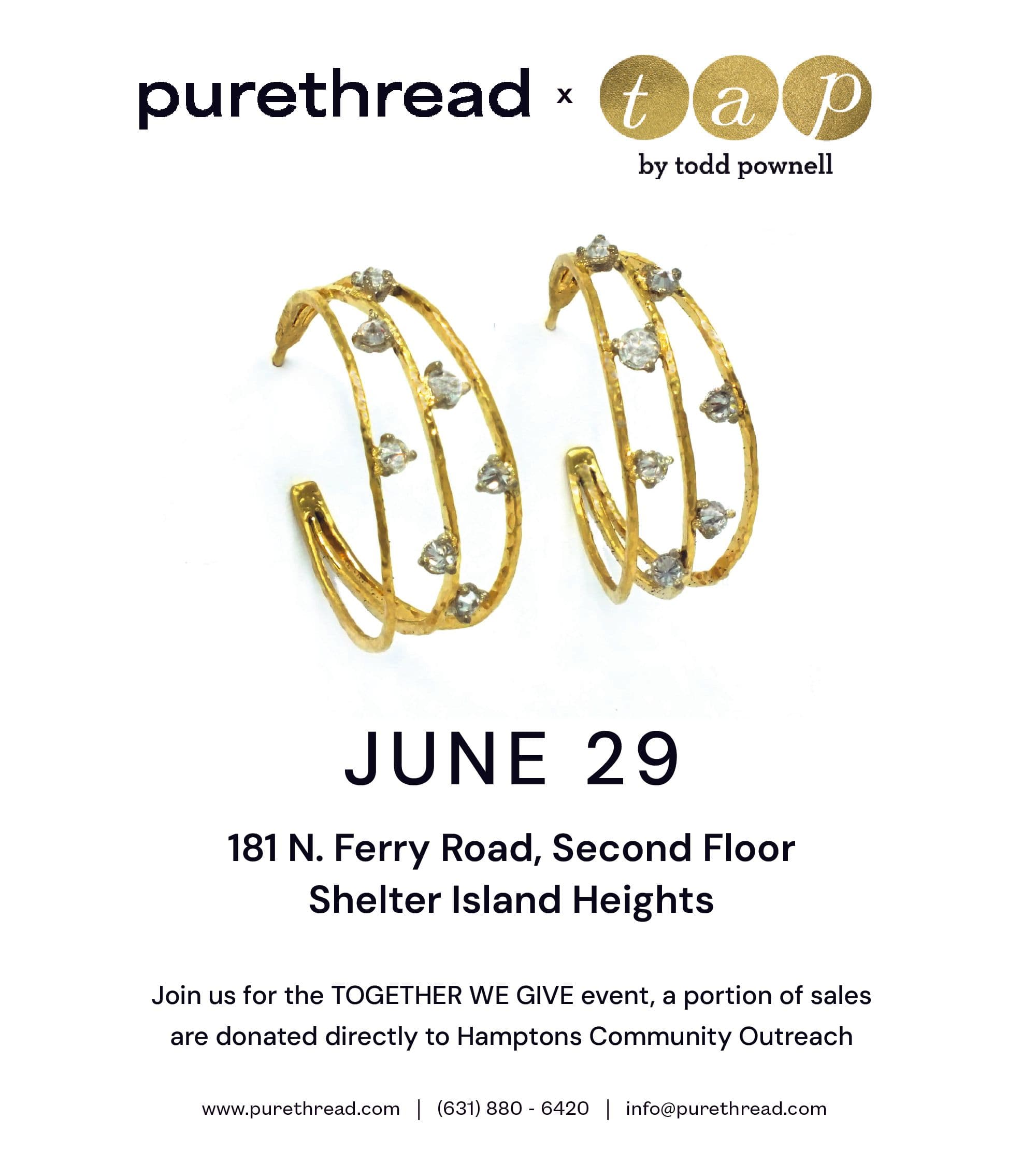 purethread and TAP by Todd pownell holding an event together in Shelter Island